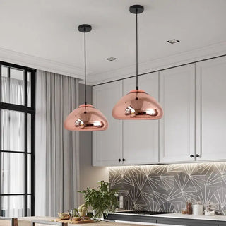 Aluminum Pendant Light – Hemispherical Mirror Finish Lamp | Modern Ceiling Light