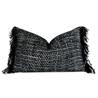 giovanni italia cushion cover handmade woven luxury vegan leather pillow 30x50 cm front view