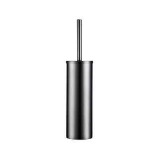 wall mounted gun grey stainless steel toilet brush bathroom close-up