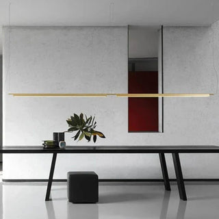 Nordic linear pendant lamp detail — minimalist luxury ceiling light
