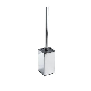 stainless steel toilet brush set brushed finish bathroom front view