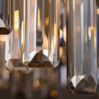 Gold Crystal Chandelier – Modern Circular Pendant Light with Adjustable LED
