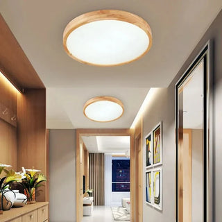 Modern Ceiling Light – Ultra-Thin Wooden LED Fixture | Living Room Lighting