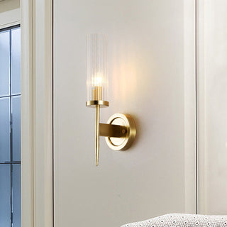 Chic Wall Lamp – Classic Wall Sconce with Fluted Glass & Gold Finish Lighting