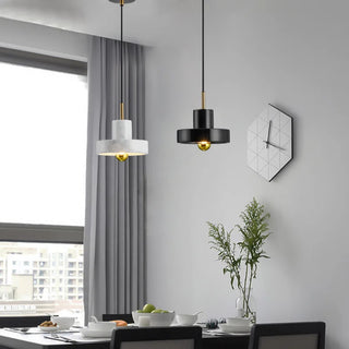 Marble Gold Pendant Light – Luxury Minimalist Pendant Lamp With Gilded Metal Fixture