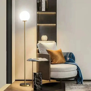Modern Floor Lamp – Scandinavian Aluminum Globe Lighting with Soft Ambient Light