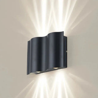 Wave arc aluminum wall sconce for outdoor use — LED waterproof fixture