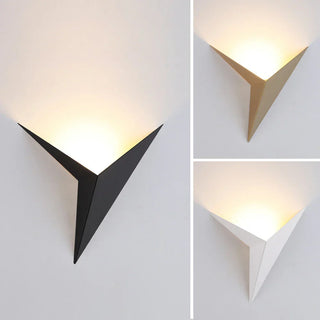 Triangular Wall Sconce – Modern Geometric Wall Light | Black, White & Gold Finish