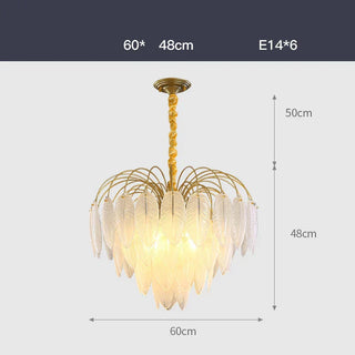Modern Chandelier | Frosted Glass Ceiling Light Fixture - LED Bulb Included