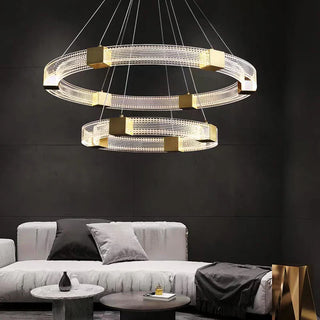 Interior Chandelier – Modern Ceiling Light With Soft Diffusion & Artistic Circle Fixture