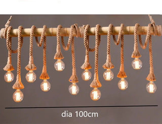 Bamboo Pendant Light – Adjustable Cord LED Hanging Light | Modern Wooden Lamp