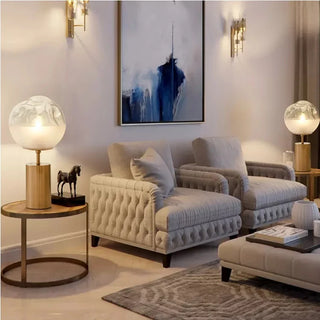 Adjustable Bedside Lamp – Modern Glass Lamp with Metal Frame & Soft Warm Glow