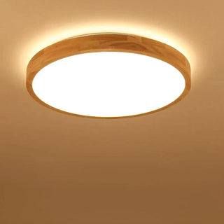 Modern Ceiling Light – Ultra-Thin Wooden LED Fixture | Living Room Lighting