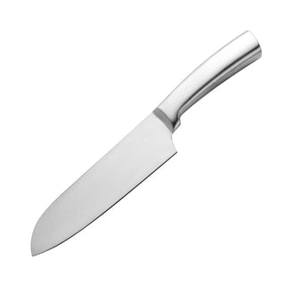 luxury kitchen knife designer stainless steel ergonomic handle detail