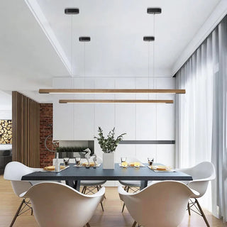 Nordic Wooden Pendant Light – Modern Wood Pendant with Warm Ambient Lighting