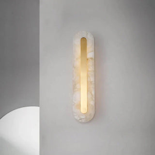 Copper Marble Wall Light – Alabaster LED Lamp with Soft Diffused Glow
