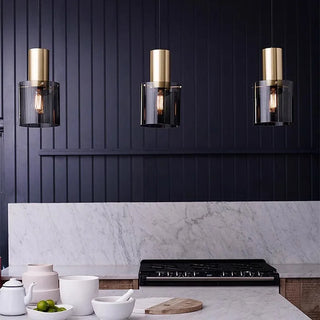 Pendant Lamp – Modern Glass Shade Pendant Light With Warm Ambient Lighting