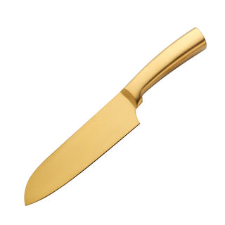 luxury kitchen knife designer stainless steel ergonomic handle side view
