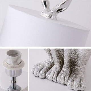 Artistic rabbit lamp — masked resin white shade design