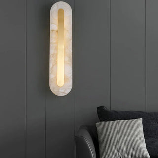 Copper Marble Wall Light – Alabaster LED Lamp with Soft Diffused Glow