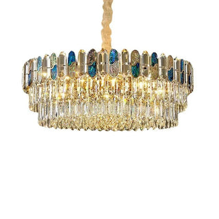 Modern Chandelier – Black and Gold Luxury Ceiling Light with Opal Glass Diffuser