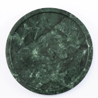marble storage tray earthworks round green minimalist handcrafted stone tray angle view