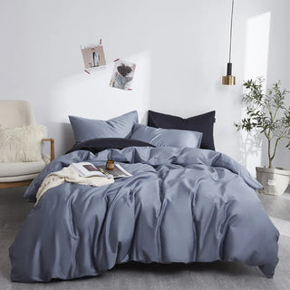 egyptian cotton bedding premium blue grey set 600 thread count luxury duvet cover close-up