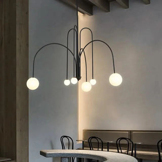 Modern Wrought Iron Chandelier | Italian Design Sculptural Lighting Fixture