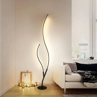 Modern Floor Lamp – Two Branch Adjustable Color Temperature Dimmable LED Light
