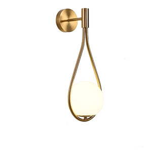 Brass Scandinavian wall light frosted glass shade — LED bulb sconce
