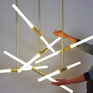 Gold Pendant Light – Modern Metal Pendant Lamp with Frosted Glass Diffuser