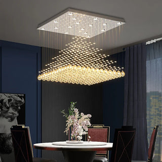 Luxury Crystal Ceiling Light – Modern Hanging Crystal Chandelier for Large Living Room