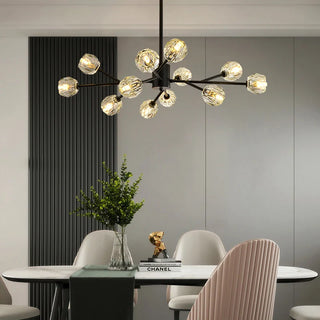 Celestial Ceiling Light – Elegant Copper Crystal Fixture with Warm LED Lighting