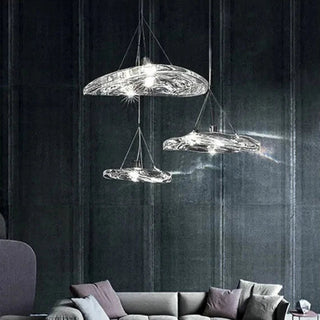 Indoor Pendant Light – Modern Glass Stone Lamp With Adjustable LED Lighting