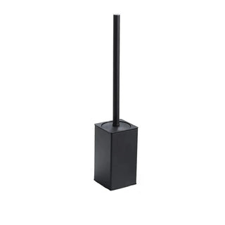 stainless steel eco-friendly toilet brush set black holder bathroom front view