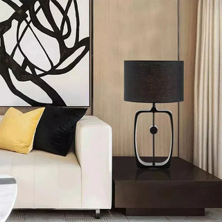 Black Metal Lamp – Decorative Industrial Table Lamp with Soft Eye Friendly Lighting