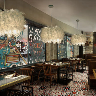 Decorative Pendant Light – Feather Pendant Lamp with Soft Ambient Lighting