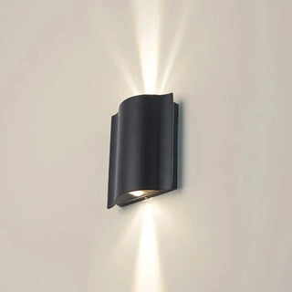 Outdoor LED wall light — waterproof aluminum sconce with wave arc design