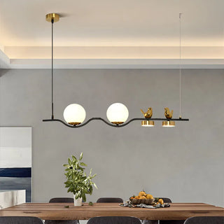 Milky Glass Pendant Light – Modern Two-Ball Pendant Lighting With Soft Warm Glow