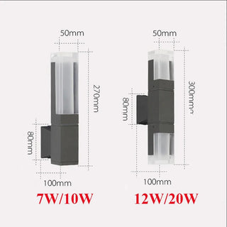 LED Outdoor Wall Light – Modern Black Aluminum Fixture with Motion Sensor