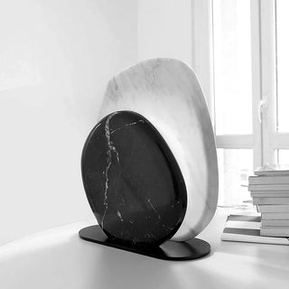 Minimalist Bedside Lamp – Soft LED Lighting | Stone and Metal Accent Lighting