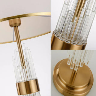 Bedside Lamp – Elegant White Fabric Shade & Gold Metal Base with Soft Warm Lighting