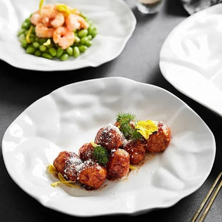 ceramic dining plate earthworks handcrafted porcelain dinnerware luxury tableware set detail