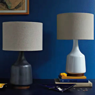 Elegant ceramic cove lamp — handcrafted close-up detail