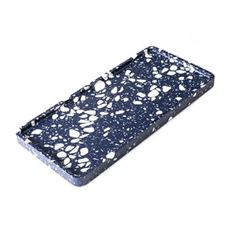 blue stone tray earthworks handcrafted italian artisan terrazzo deep sea blue decor close-up