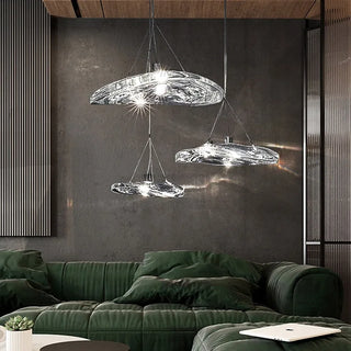 Indoor Pendant Light – Modern Glass Stone Lamp With Adjustable LED Lighting