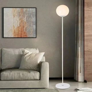 Modern Floor Lamp – Scandinavian Aluminum Globe Lighting with Soft Ambient Light