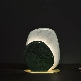 Minimalist Bedside Lamp – Soft LED Lighting | Stone and Metal Accent Lighting