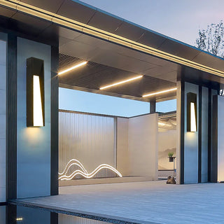 Waterproof outdoor wall sconce illuminated — stainless steel LED fixture