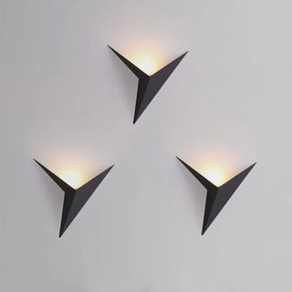 Triangular Wall Sconce – Modern Geometric Wall Light | Black, White & Gold Finish